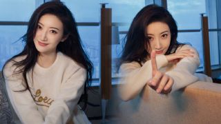 景甜,慵懶,甜美,毛衣,氣質(zhì),溫柔 景甜穿白色毛衣笑容甜美 慵懶窩沙發(fā)氣質(zhì)溫柔