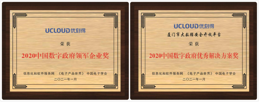 優刻得 優刻得斬獲2020中國數字政府建設大會雙料大獎