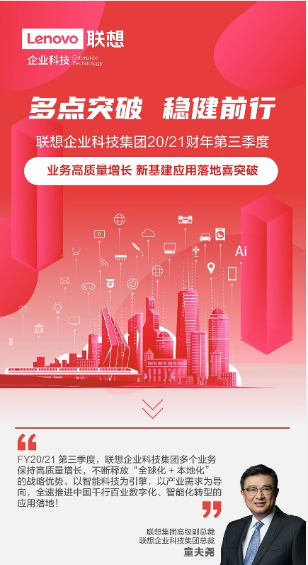 新基建 聯(lián)想企業(yè) 營(yíng)收提升 穩(wěn)抓新基建機(jī)遇，深耕場(chǎng)景落地：聯(lián)想企業(yè)科技集團(tuán)營(yíng)收穩(wěn)健提升
